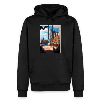 Torun Polen Vintage Reiseposter WPA Souvenir - Männer Premium Bio Hoodie - Schwarz - Vorne - Nico (187cm)