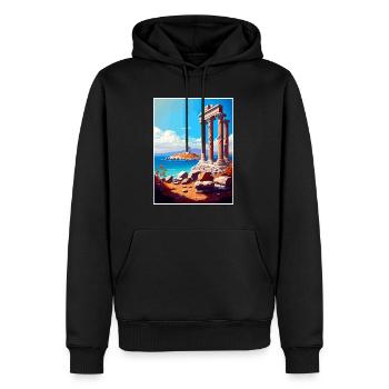 Délos Grèce Décoration Vintage Voyage Affiche WPA - Sweat à capuche Premium bio Homme - noir - Devant - Nico (187cm)
