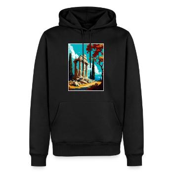 Olympi Griechenland Dekoration Vintage Reise Poster - Männer Premium Bio Hoodie - Schwarz - Vorne - Nico (187cm)