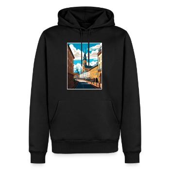 Olomouc République tchèque Vintage Travel Poster WPA - Sweat à capuche Premium bio Homme - noir - Devant - Nico (187cm)