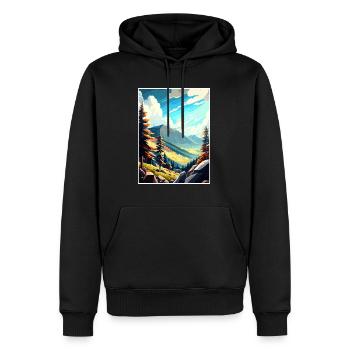 Riesengebirge Tschechien Vintage Reiseposter WPA - Männer Premium Bio Hoodie - Schwarz - Vorne - Nico (187cm)