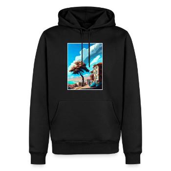 Diyarbakır Turquie Affiche de voyage vintage souvenir - Sweat à capuche Premium bio Homme - noir - Devant - Nico (187cm)