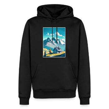 Le Chasseron Falls Suisse Affiche de voyage - Sweat à capuche Premium bio Homme - noir - Devant - Nico (187cm)