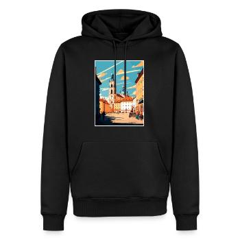 České Budějovice Tschechien Reiseplakat - Männer Premium Bio Hoodie - Schwarz - Vorne - Nico (187cm)
