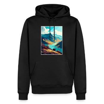 Brienzer Rothorn Schweiz Vintage Reiseposter - Männer Premium Bio Hoodie - Schwarz - Vorne - Nico (187cm)