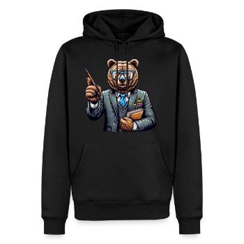 Cute Bear Teacher - Männer Premium Bio Hoodie - Schwarz - Vorne - Nico (187cm)