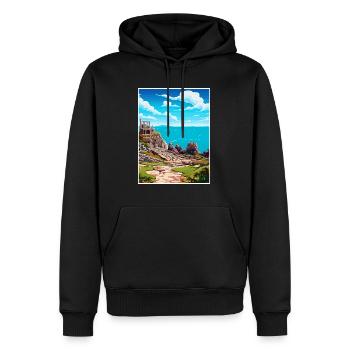 Le Minack Theatre Cornwall Vintage Travel Poster - Sweat à capuche Premium bio Homme - noir - Devant - Nico (187cm)