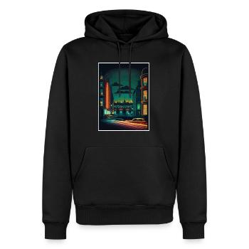 Dublin Skyline Irlande Vintage Travel Poster WPA - Sweat à capuche Premium bio Homme - noir - Devant - Nico (187cm)