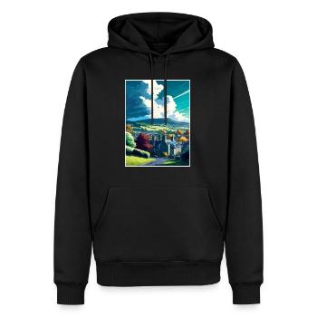 Kendal England Stadt Souvenir Vintage Reiseposter - Männer Premium Bio Hoodie - Schwarz - Vorne - Nico (187cm)