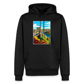 Bristol England Brücke Vintage Reiseposter WPA - Männer Premium Bio Hoodie - Schwarz - Vorne - Nico (187cm)