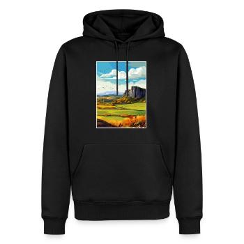 Salisbury Crags Edinburgh Schottland Reiseposter - Männer Premium Bio Hoodie - Schwarz - Vorne - Nico (187cm)