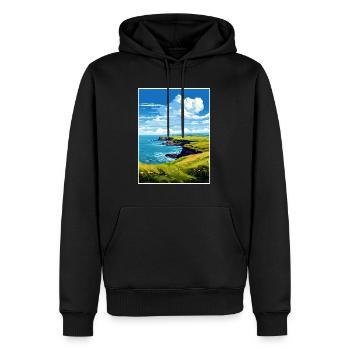 L’affiche de voyage de la péninsule de Lizard Cornwall - Sweat à capuche Premium bio Homme - noir - Devant - Nico (187cm)