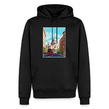 St Paul S cathédrale Londres Angleterre affiche de voyage - Sweat à capuche Premium bio Homme - noir - Devant - Nico (187cm)