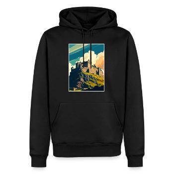 Stirling Scotland Castle Vintage Travel Poster WPA - Sweat à capuche Premium bio Homme - noir - Devant - Nico (187cm)
