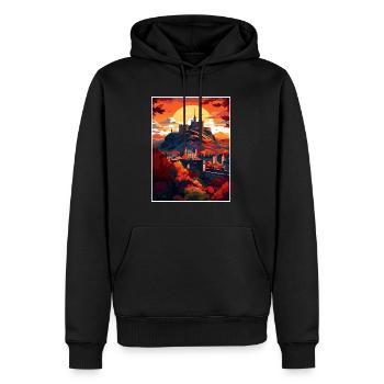 Edinburghscape European Scotland affiche de voyage - Sweat à capuche Premium bio Homme - noir - Devant - Nico (187cm)
