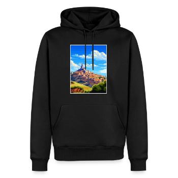Tolède Espagne Vintage voyage affiche WPA Souvenir - Sweat à capuche Premium bio Homme - noir - Devant - Nico (187cm)