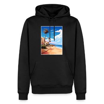 Costa Blanca Spain Vintage Travel Poster Souvenir - Men’s Premium Organic Hoodie - black - Front - Nico (187cm)