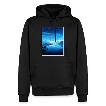 Island Vintage Reiseposter WPA Souvenir - Männer Premium Bio Hoodie - Schwarz - Vorne - Nico (187cm)