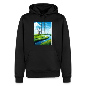Niederlande Vintage Reiseposter WPA Souvenir - Männer Premium Bio Hoodie - Schwarz - Vorne - Nico (187cm)