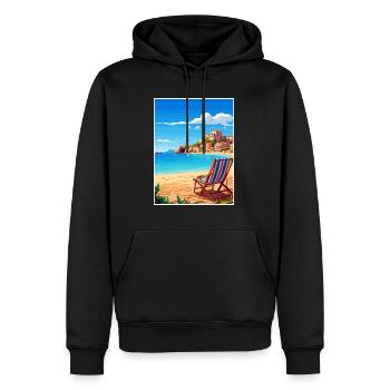 Sicile Italie Décoration Vintage Voyage Affiche WPA - Sweat à capuche Premium bio Homme - noir - Devant - Nico (187cm)