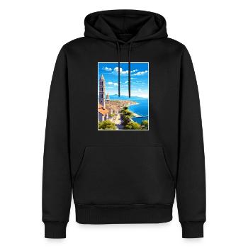 Split Kroatien Vintage Reiseposter WPA Souvenir - Männer Premium Bio Hoodie - Schwarz - Vorne - Nico (187cm)