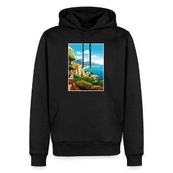 Costa Blanca Spain Vintage Travel Poster Souvenir - Men’s Premium Organic Hoodie - black - Front - Nico (187cm)