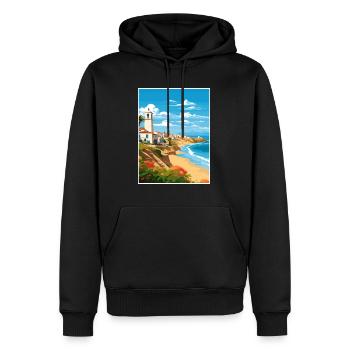 Costa De La Luz Espagne Vintage Voyage Poster WPA - Sweat à capuche Premium bio Homme - noir - Devant - Nico (187cm)