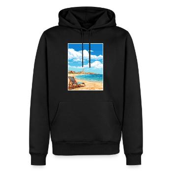 Costa De La Luz Espagne Vintage Voyage Poster WPA - Sweat à capuche Premium bio Homme - noir - Devant - Nico (187cm)