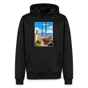 Malaga Espagne Vintage voyage affiche WPA Souvenir - Sweat à capuche Premium bio Homme - noir - Devant - Nico (187cm)