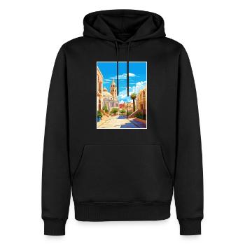 Murica Espagne Vintage voyage affiche WPA Souvenir - Sweat à capuche Premium bio Homme - noir - Devant - Nico (187cm)