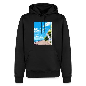 Thessaloniki Griechenland Dekoration Reiseposter - Männer Premium Bio Hoodie - Schwarz - Vorne - Nico (187cm)