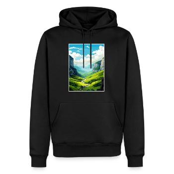 Vikos Schlucht Griechenland Deko Vintage Reiseposter WPA - Männer Premium Bio Hoodie - Schwarz - Vorne - Nico (187cm)