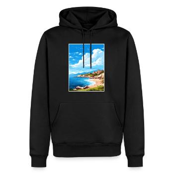 Zakynthos Grèce Décoration Grec Voyage Affiche - Sweat à capuche Premium bio Homme - noir - Devant - Nico (187cm)
