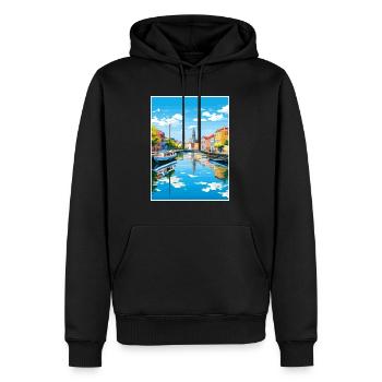 Aveiro Portugal Vintage Reiseposter WPA Souvenir - Männer Premium Bio Hoodie - Schwarz - Vorne - Nico (187cm)