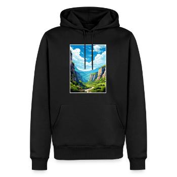 Vikos Schlucht Griechenland Deko Vintage Reiseposter WPA - Männer Premium Bio Hoodie - Schwarz - Vorne - Nico (187cm)