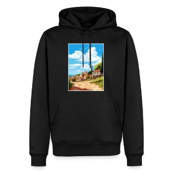 Monsanto Portugal Vintage Voyage Poster Souvenir - Sweat à capuche Premium bio Homme - noir - Devant - Nico (187cm)