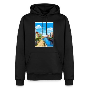Aveiro Portugal Vintage Reiseposter WPA Souvenir - Männer Premium Bio Hoodie - Schwarz - Vorne - Nico (187cm)