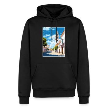 Tavira Portugal Vintage Reiseposter WPA Souvenir - Männer Premium Bio Hoodie - Schwarz - Vorne - Nico (187cm)