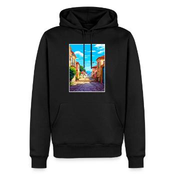 Vianna Do Castelo Portugal Vintage Reiseposter - Männer Premium Bio Hoodie - Schwarz - Vorne - Nico (187cm)