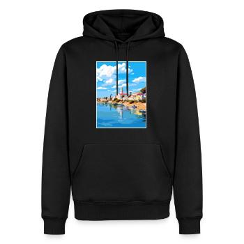 Tavira Portugal Vintage Reiseposter WPA Souvenir - Männer Premium Bio Hoodie - Schwarz - Vorne - Nico (187cm)
