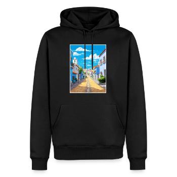 Vila Franca de Xira Portugal Vintage Reiseposter - Männer Premium Bio Hoodie - Schwarz - Vorne - Nico (187cm)