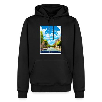 Kassel Dekoration Deutschland Vintage Reiseposter - Männer Premium Bio Hoodie - Schwarz - Vorne - Nico (187cm)