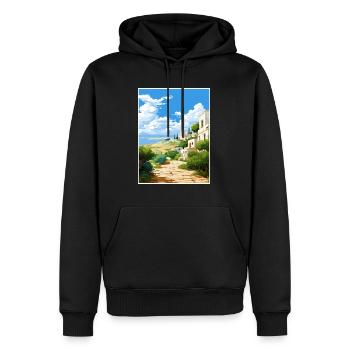 Puglia Italy Vintage Travel Poster WPA Souvenir - Men’s Premium Organic Hoodie - black - Front - Nico (187cm)