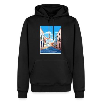 Tavira Portugal Vintage Reiseposter WPA Souvenir - Männer Premium Bio Hoodie - Schwarz - Vorne - Nico (187cm)