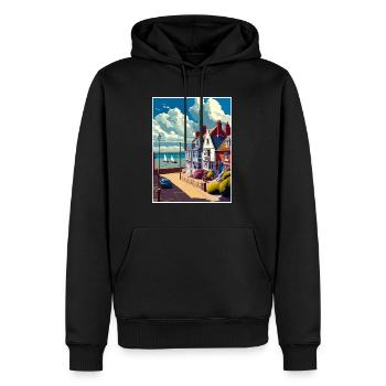 Whitstable Angleterre Kent Vintage voyage affiche WPA - Sweat à capuche Premium bio Homme - noir - Devant - Nico (187cm)