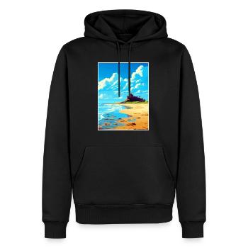 Bamburgh Castle Angleterre Vintage voyage affiche WPA - Sweat à capuche Premium bio Homme - noir - Devant - Nico (187cm)