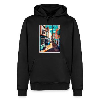 Folkestone Angleterre Kent Vintage voyage affiche WPA - Sweat à capuche Premium bio Homme - noir - Devant - Nico (187cm)
