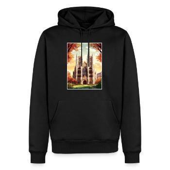 Westminster Abbey London Vintage Reiseposter WPA - Männer Premium Bio Hoodie - Schwarz - Vorne - Nico (187cm)
