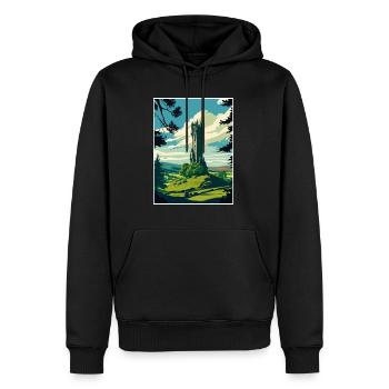 Wallace Monument Schottland Vintage Reiseposter - Männer Premium Bio Hoodie - Schwarz - Vorne - Nico (187cm)