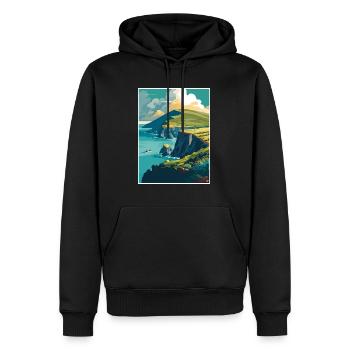 Dingle Peninsula Ireland Vintage Travel Poster WPA - Men’s Premium Organic Hoodie - black - Front - Nico (187cm)